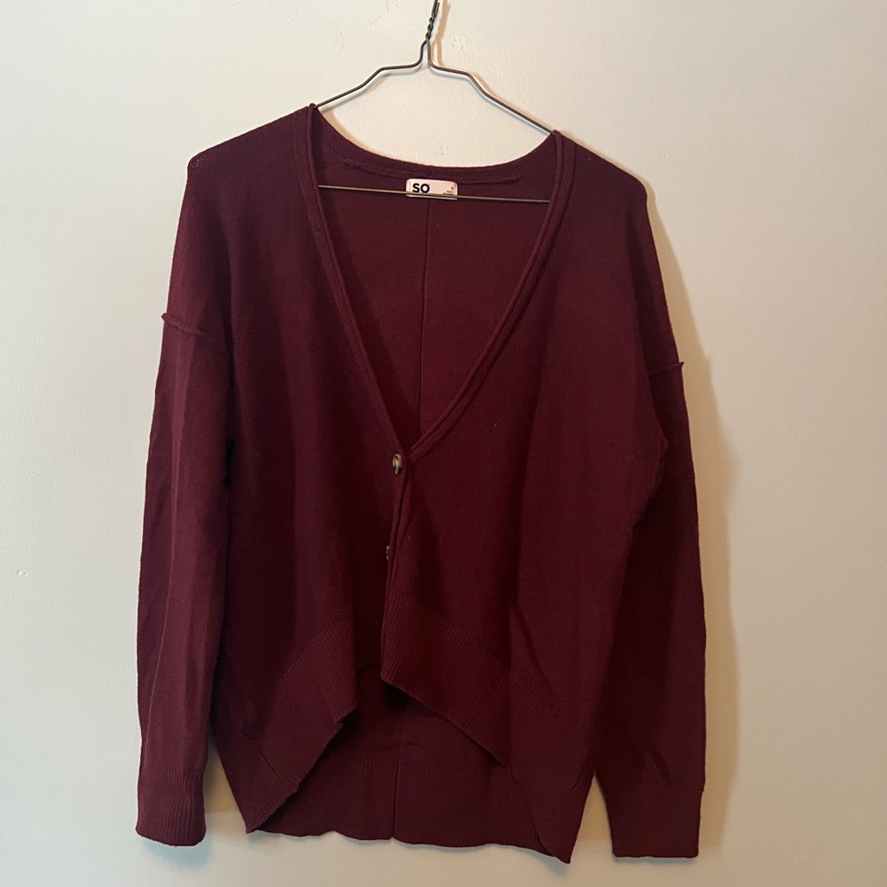 SO Women's Deep Burgundy Cardigan